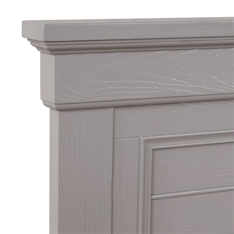 New Classic Jamestown Solid Wood California King Panel Bed in Gray