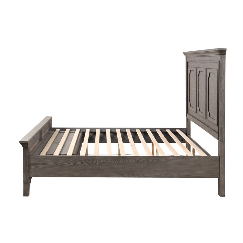 New Classic Furniture Lisbon Solid Wood California King Bed in Gray