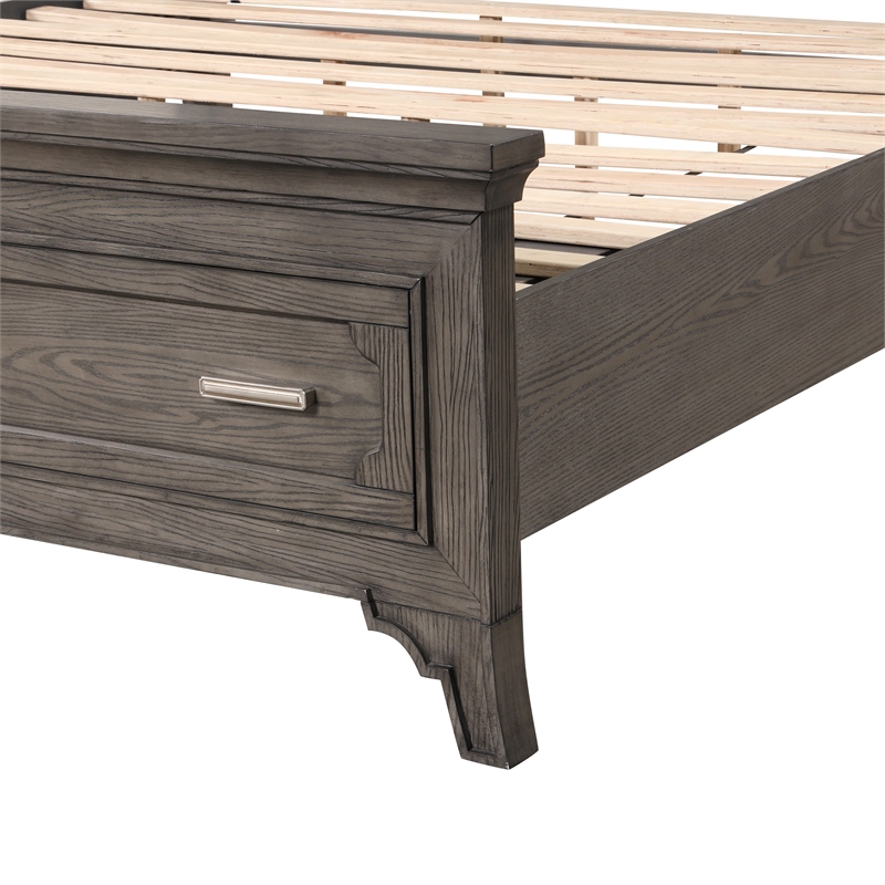 New Classic Furniture Lisbon Solid Wood California King Bed in Gray