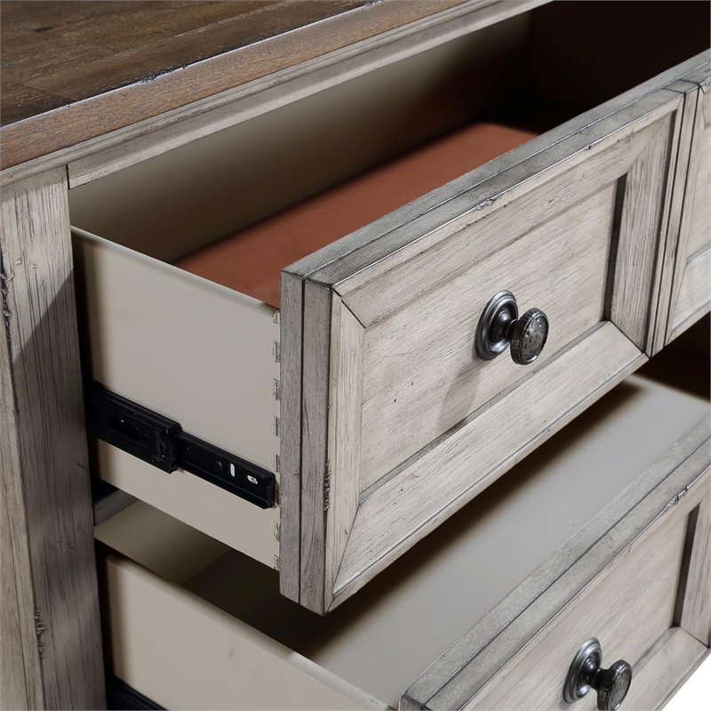 New Classic Furniture Mariana Solid Wood 5-Drawer Chest in Vintage Cream