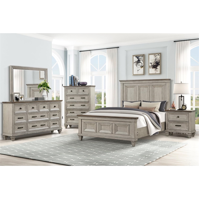 New Classic Furniture Mariana Solid Wood 5-Drawer Chest in Vintage Cream