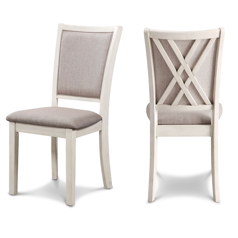 New Classic Furniture Amy Solid Wood Dining Chairs in Bisque Brown (Set of 2)