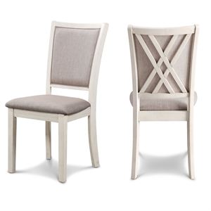 New Classic Furniture Amy Solid Wood Dining Chairs in Bisque Brown (Set of 2)