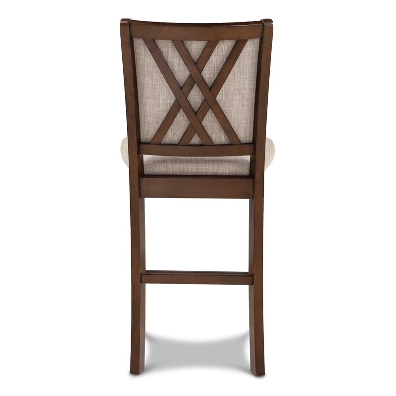 New Classic Furniture Amy Solid Wood Counter Chairs in Cherry (Set of 2)