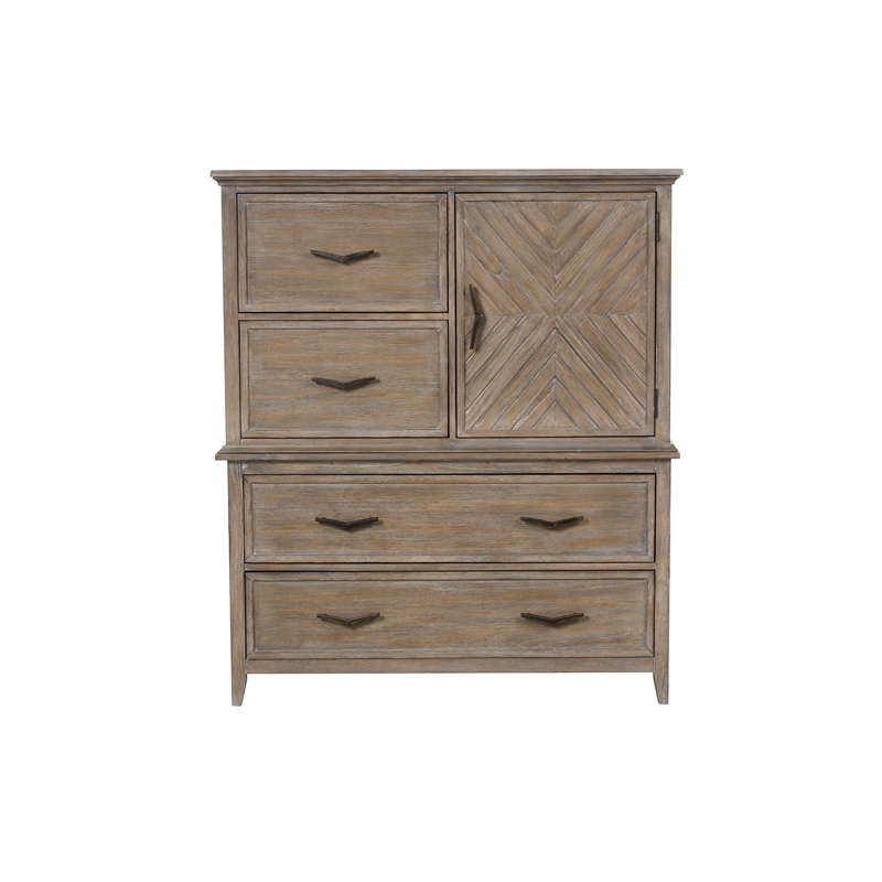 New Classic Furniture Tybee Wood 2-piece Bachelor's Chest in Sand