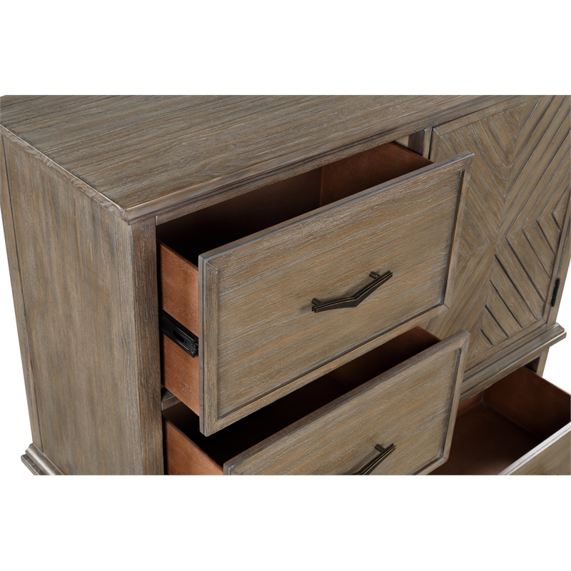 New Classic Furniture Tybee Wood 2-piece Bachelor's Chest in Sand