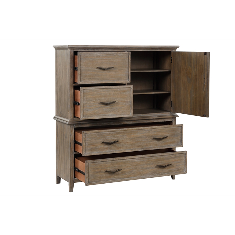New Classic Furniture Tybee Wood 2-piece Bachelor's Chest in Sand