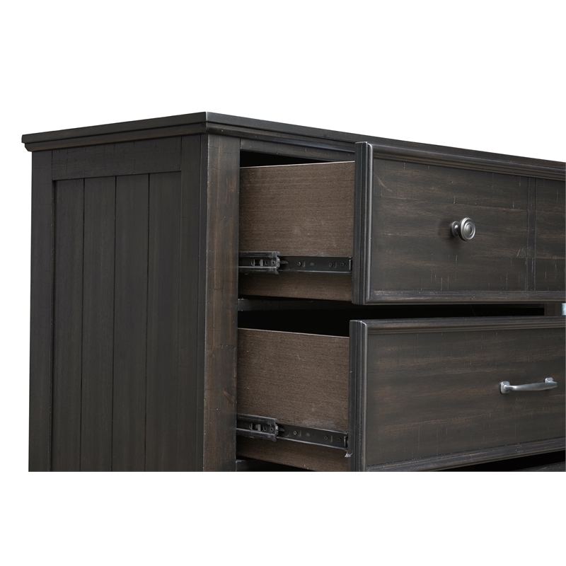 New Classic Furniture Stafford County Solid Wood 5-Drawer Chest in Walnut
