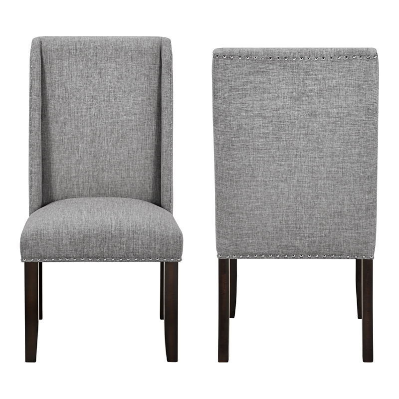 New Classic Furniture Faust Solid Wood Dining Chair in Gray (Set of 2)