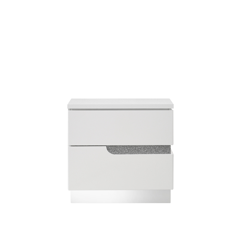 New Classic Furniture Paradox Wood 1-Drawer Bedroom Nightstand in White Gloss