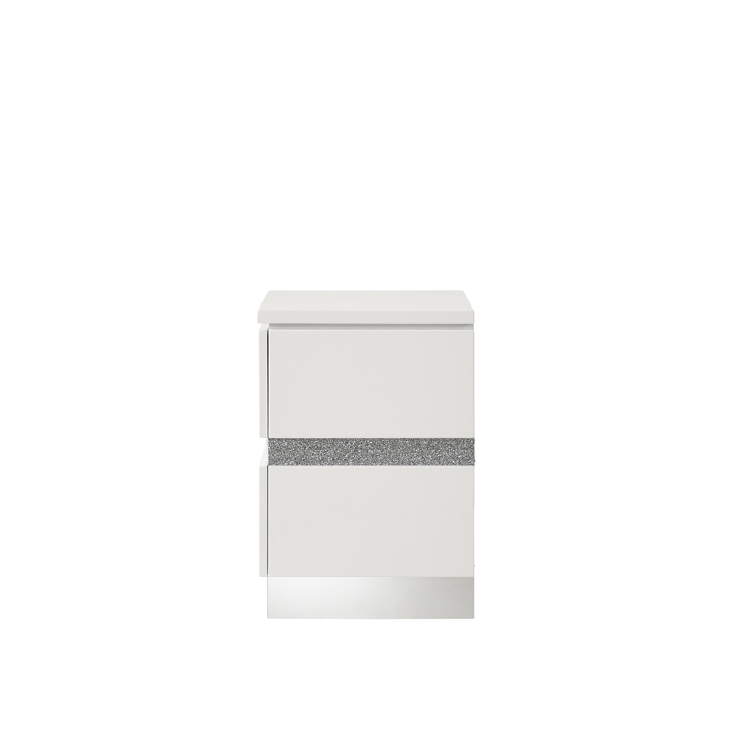 New Classic Furniture Paradox Wood 1-Drawer Bedroom Nightstand in White Gloss