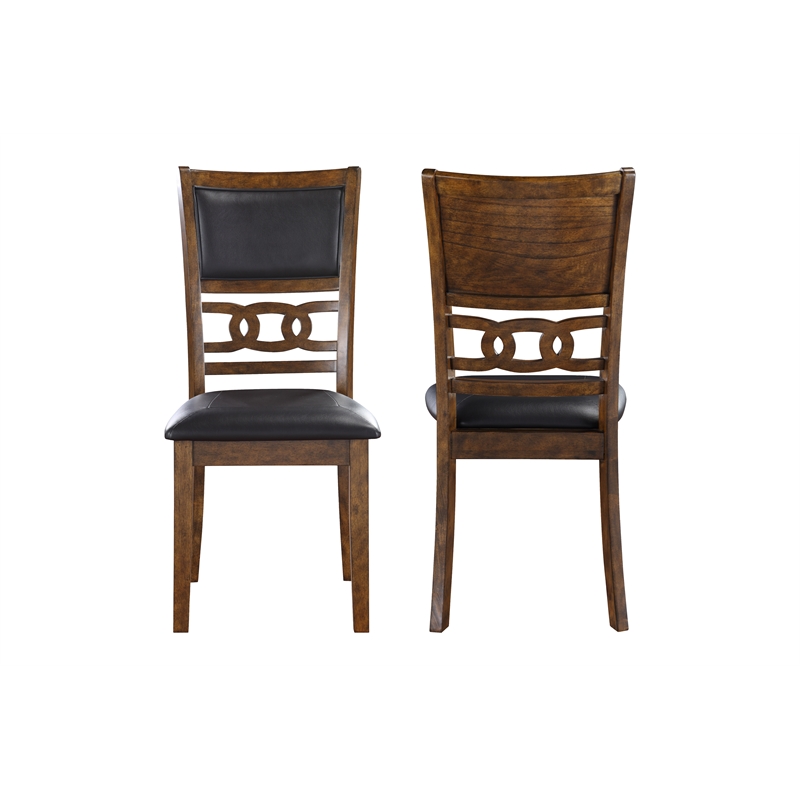 New Classic Furniture Gia Solid Wood Dining Chair in Brown (Set of 6)