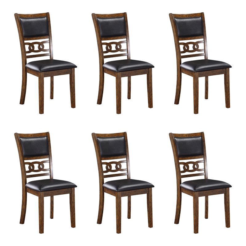 New Classic Furniture Gia Solid Wood Dining Chair in Brown (Set of 6)
