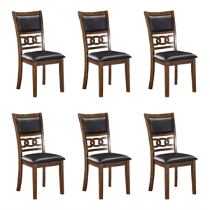 New Classic Furniture Gia Solid Wood Dining Chair in Brown (Set of 6)