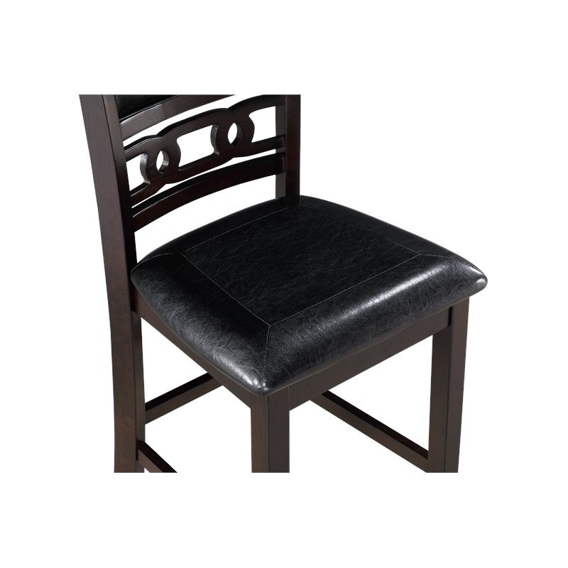 New Classic Furniture Gia Solid Wood Counter Chair in Ebony (Set of 6)