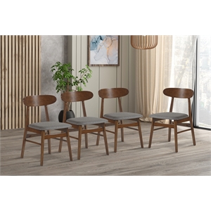New Classic Furniture Morocco Wood Dining Chair in Dark Gray (Set of 4)