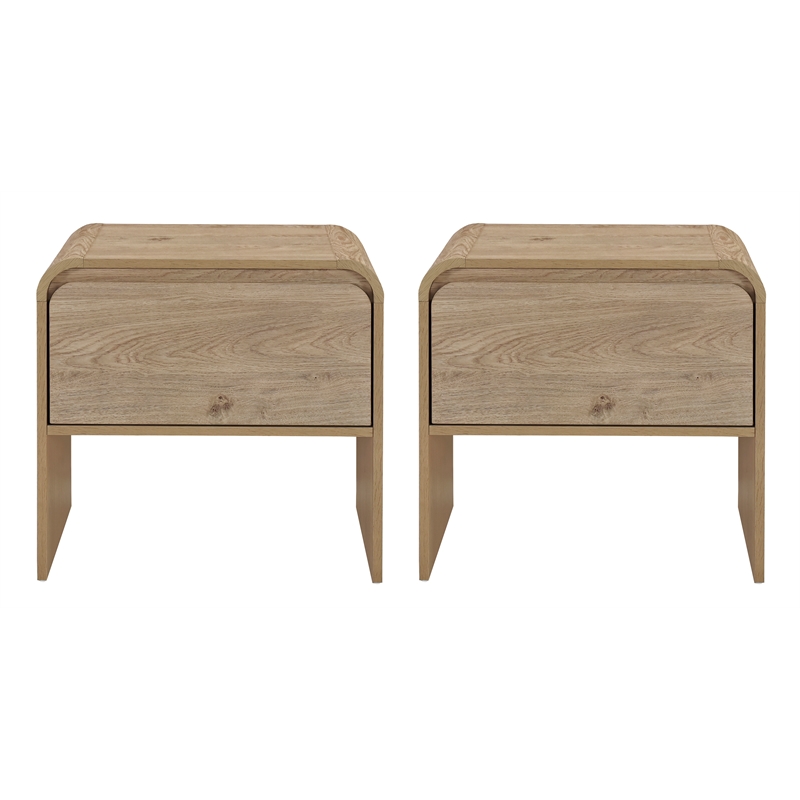 New Classic Furniture Mara Wood End Tables in Natural (Set of 2)