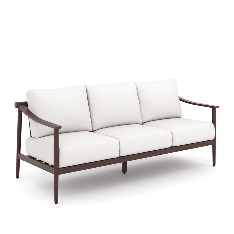 New Classic Furniture Moana 4-piece Metal/Fabric Patio Conversation Set in Ivory