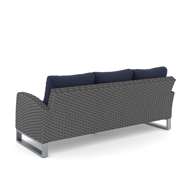 New Classic Furniture Fiji 4-piece Wicker/Fabric Outdoor Conversation Set - Blue