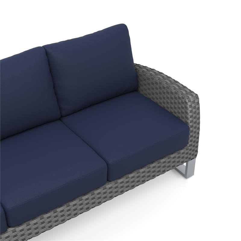 New Classic Furniture Fiji 4-piece Wicker/Fabric Outdoor Conversation Set - Blue