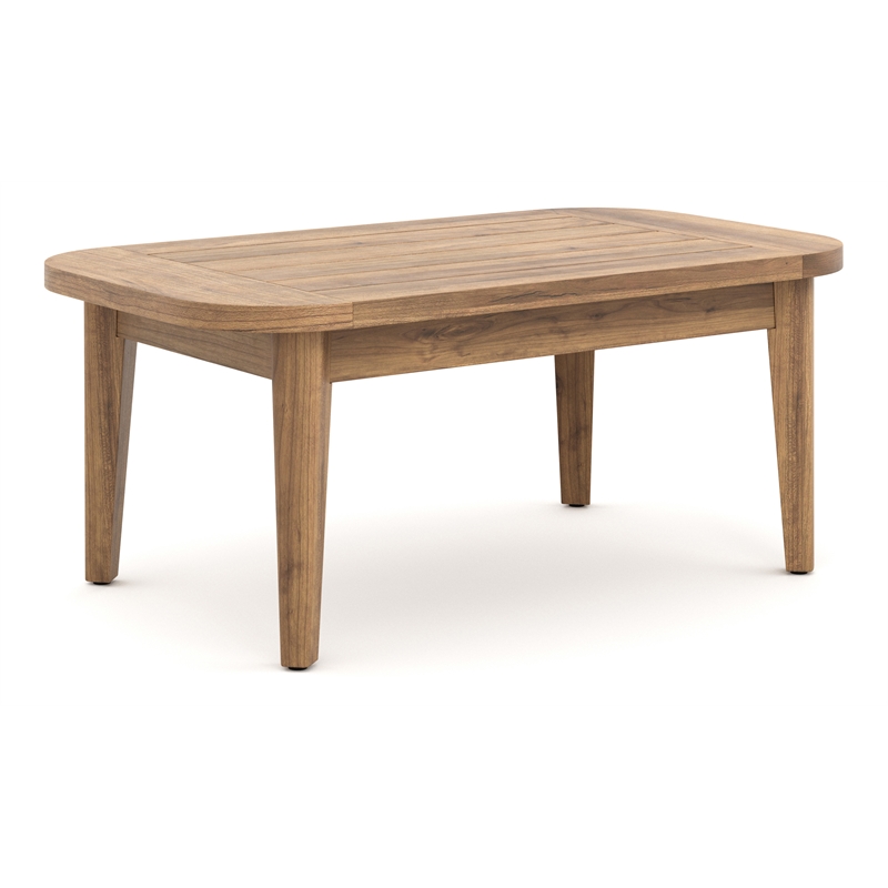New Classic Furniture Bali Solid Wood Patio Coffee Table in Natural
