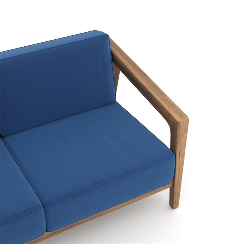 New Classic Furniture Bali Solid Wood Patio Loveseat in Dark Blue