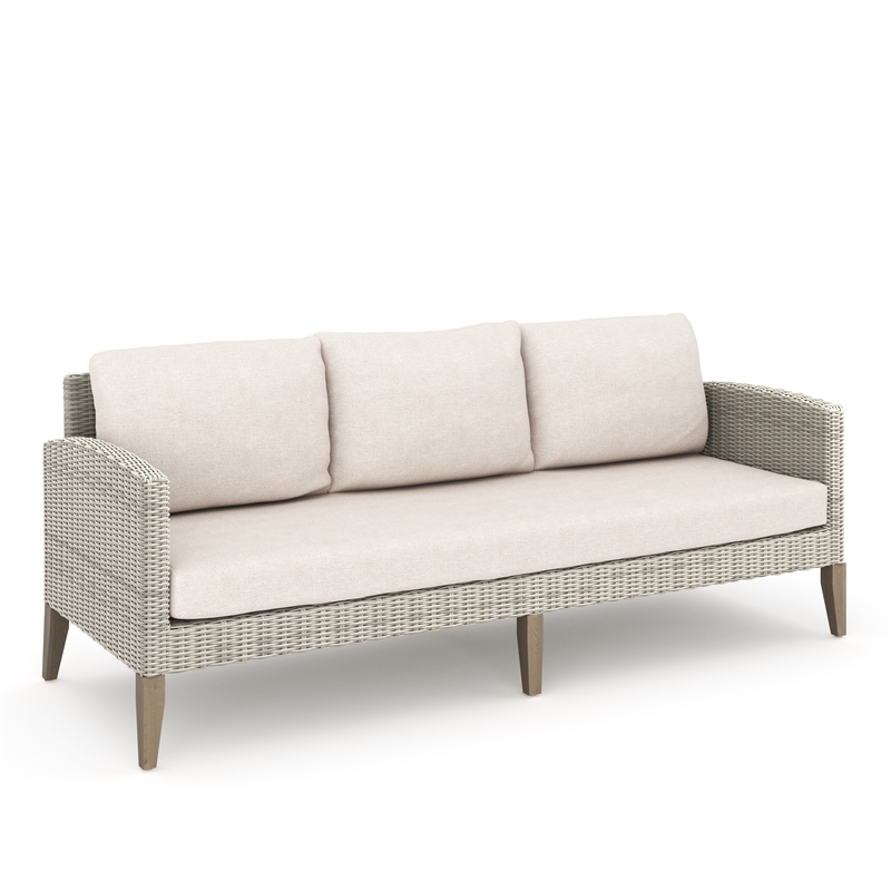 New Classic Furniture Carezza 5-Piece Wood/Wicker Patio Set in Taupe