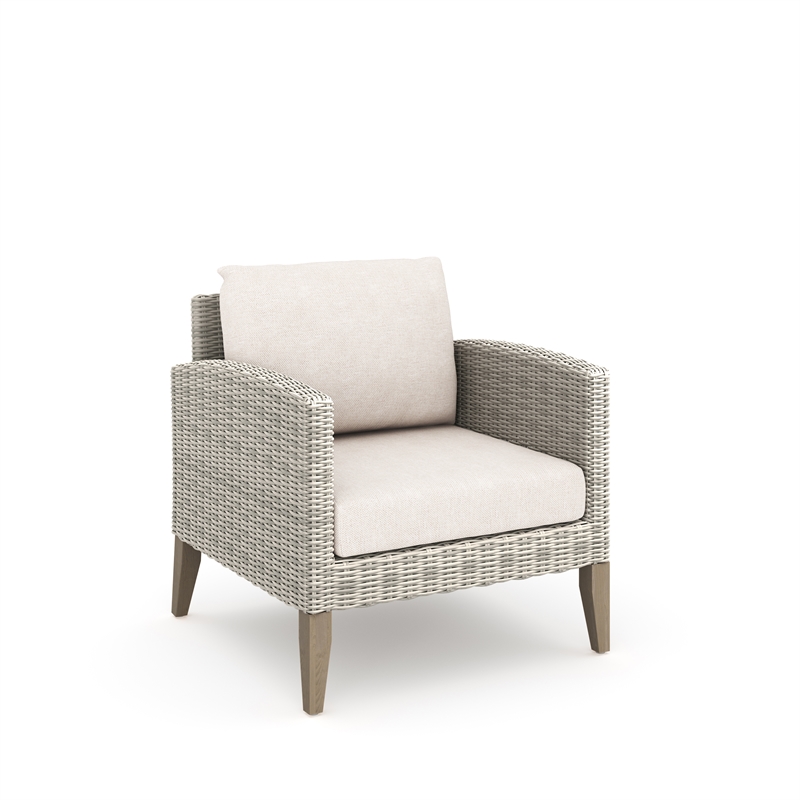 New Classic Furniture Carezza 5-Piece Wood/Wicker Patio Set in Taupe