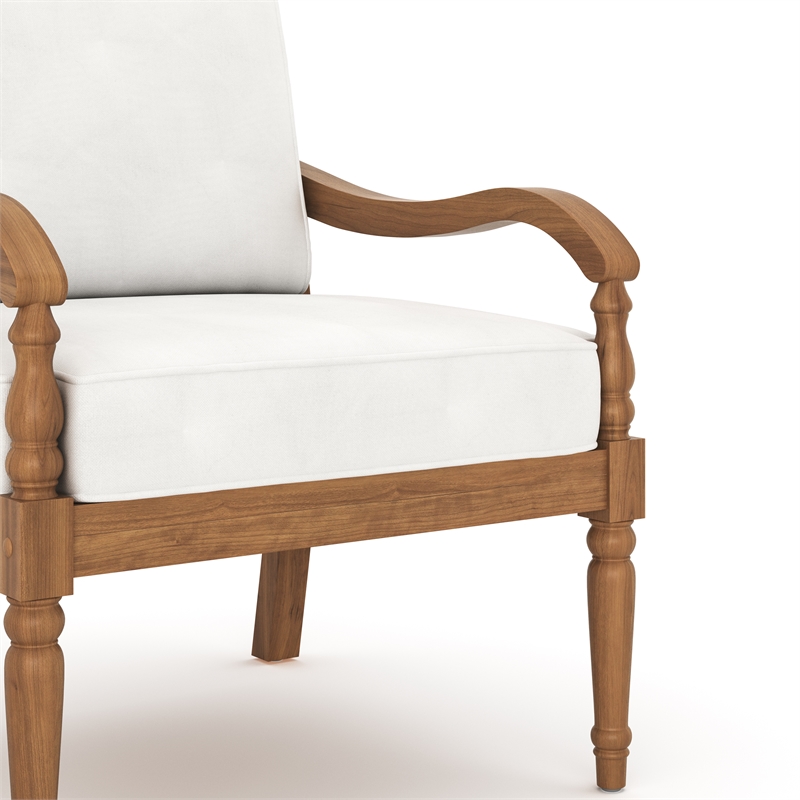 New Classic Furniture Savannah Wood Patio Club Chair in Natural/White (Set of 2)