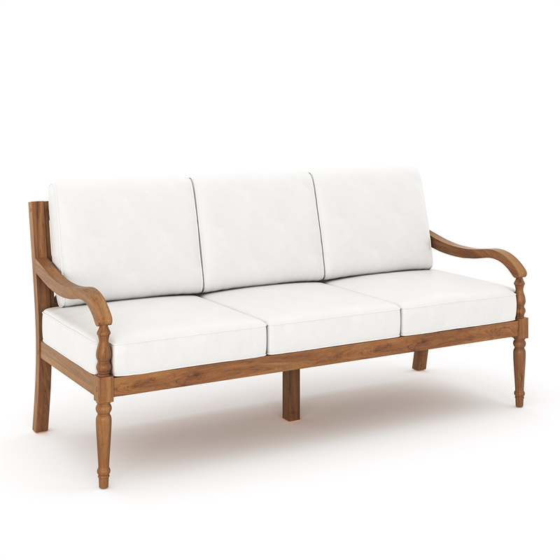 New Classic Furniture Savannah 4-piece Wood Patio Set in Natural/White