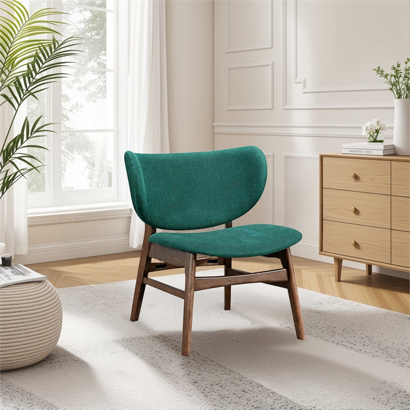 New Classic Furniture Adler Fabric Upholstered Back Lounge Chair in Dark Green