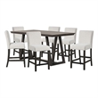 New Classic Furniture High Line 7-piece Wood Counter Table Set in White