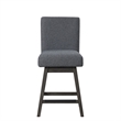 New Classic Furniture High Line Wood Counter Table & 4 Swivel Stools in Gray