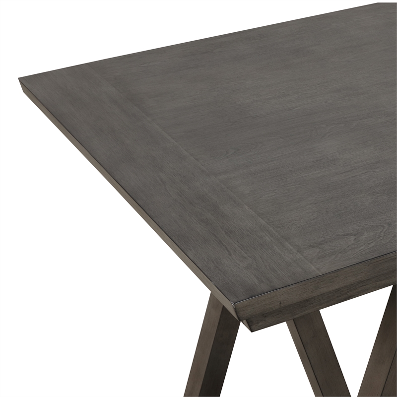 New Classic Furniture High Line Wood Counter Table & 6 Swivel Stools in Gray