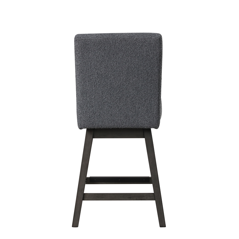 New Classic Furniture High Line Wood Counter Table & 6 Swivel Stools in Gray