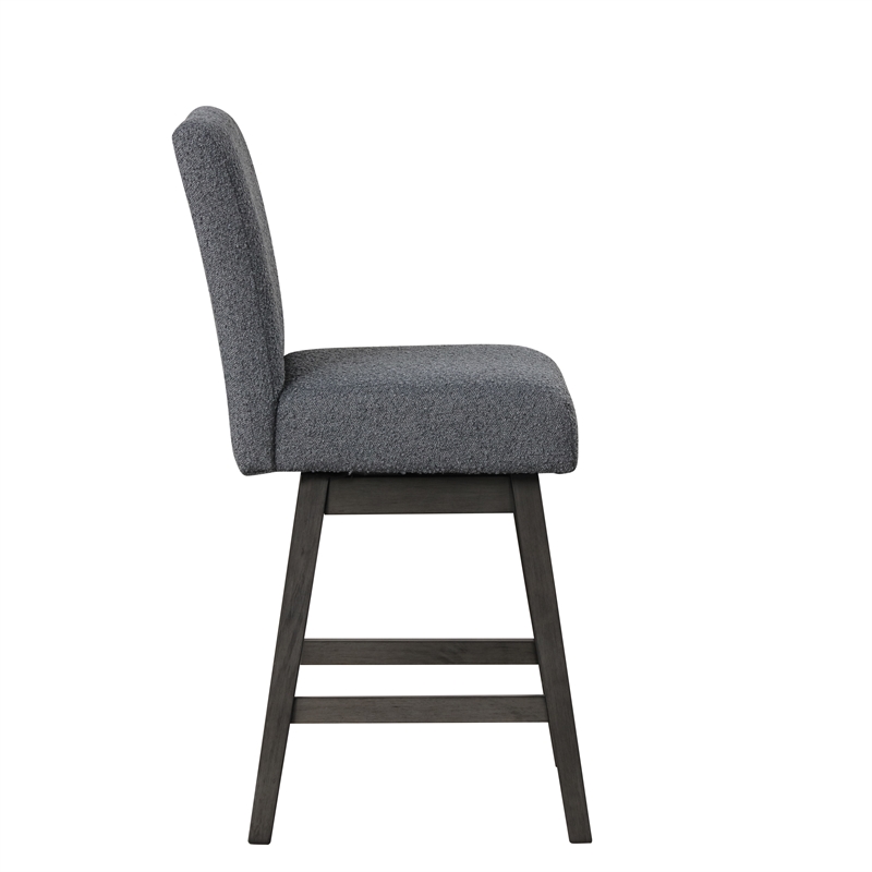 New Classic Furniture High Line Wood Counter Table & 6 Swivel Stools in Gray