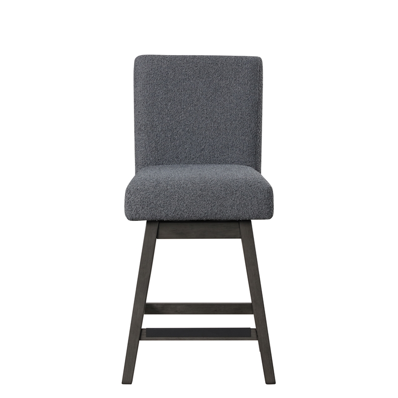 New Classic Furniture High Line Wood Counter Table & 6 Swivel Stools in Gray
