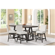 New Classic Furniture High Line Wood Counter Table & 6 Swivel Stools in White