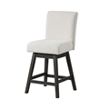 New Classic Furniture High Line Wood Counter Table & 6 Swivel Stools in White