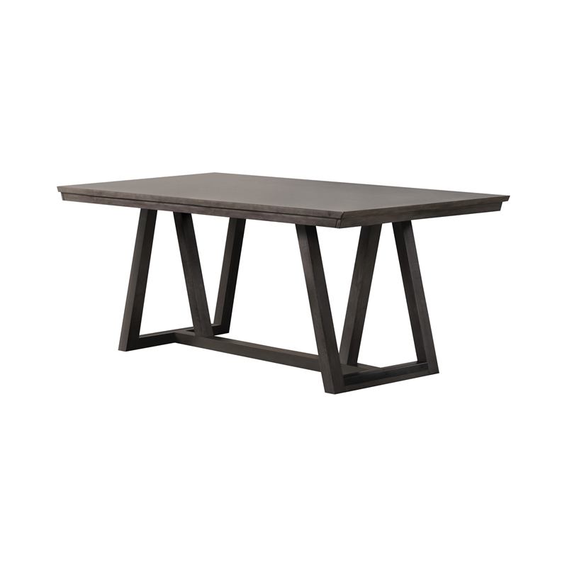 New Classic Furniture High Line 7-piece Wood Dining Table Set in Gray
