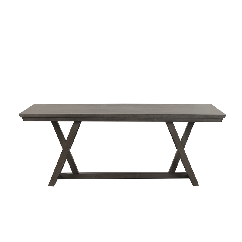 New Classic Furniture High Line 7-piece Wood Dining Table Set in Gray