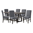 New Classic Furniture High Line 7-piece Wood Dining Table Set in Gray