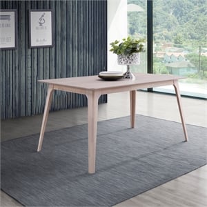 New Classic Furniture Oscar 60&quot Rectangle Wood Dining Table in White Ash