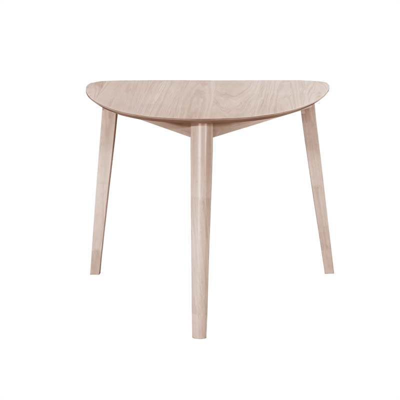 New Classic Furniture Oscar Wood Corner Dining Table in White Ash