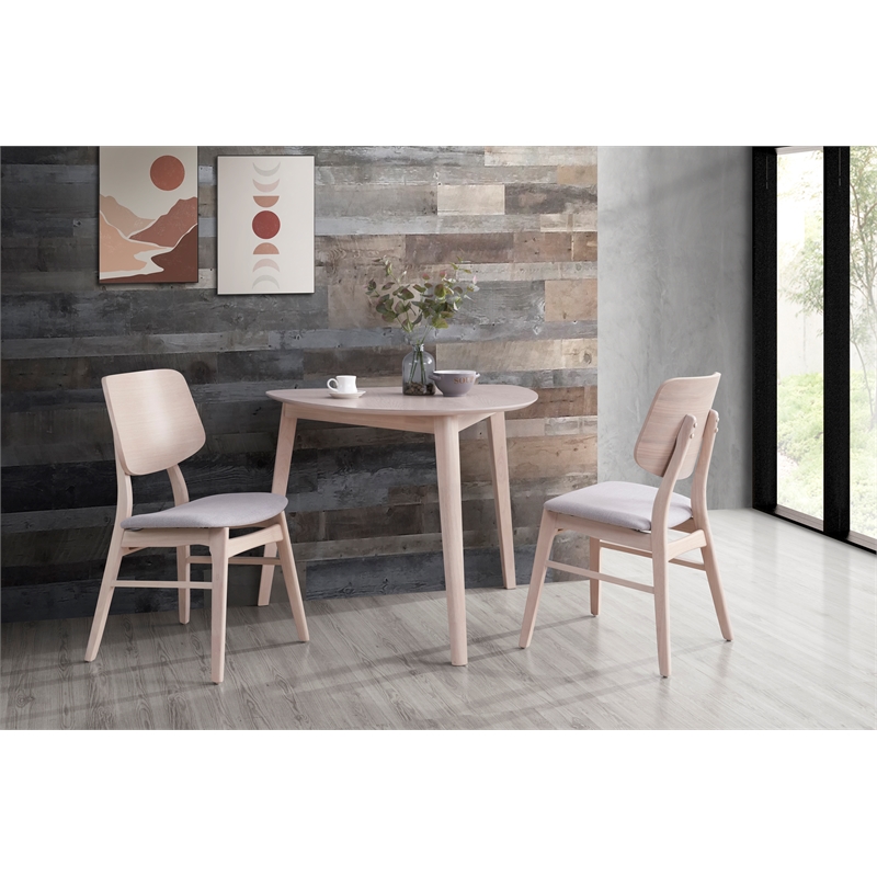New Classic Furniture Oscar 3-piece Wood Dining Set in White Ash