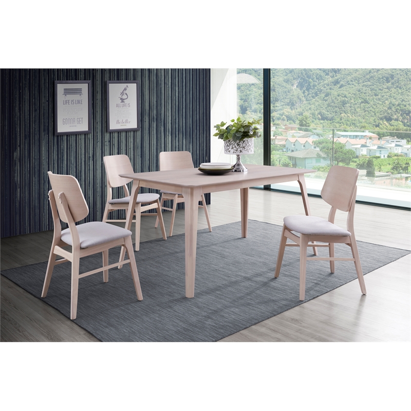 New Classic Furniture Oscar 5-piece Wood Dining Set in White Ash