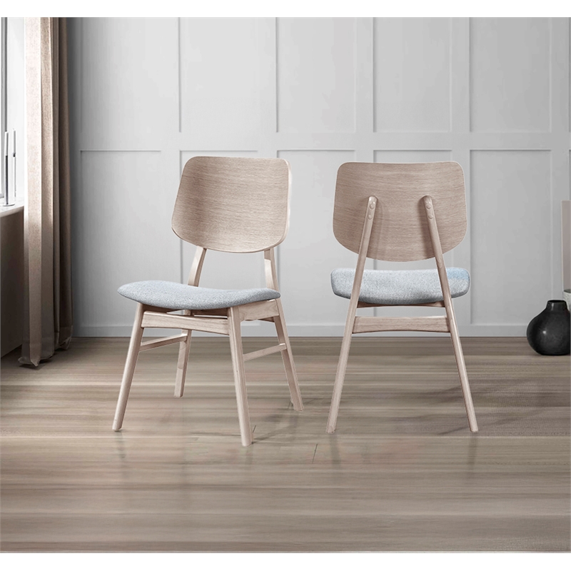 New Classic Furniture Oscar Wood Back Side Chair in White Ash (Set of 2)