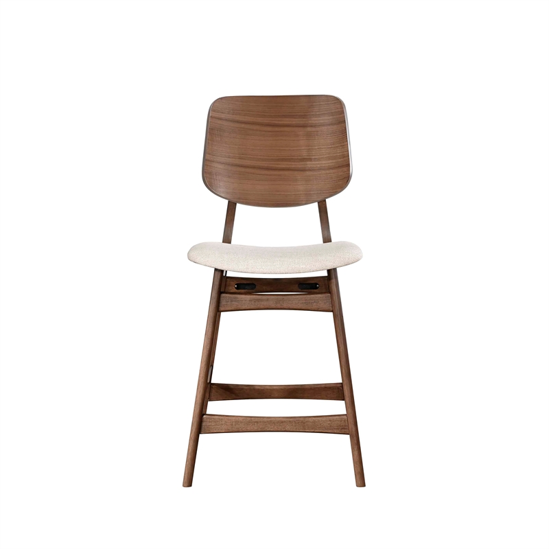 New Classic Furniture Oscar Wood Counter Dining Chairs in Walnut (Set of 2)