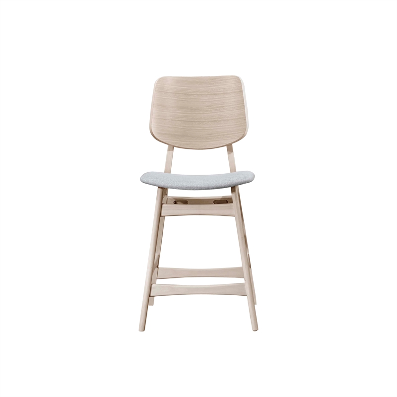 New Classic Furniture Oscar Wood Counter Dining Chairs in White Ash (Set of 2)