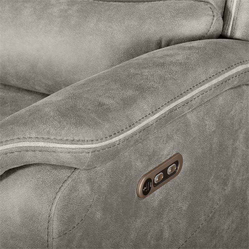 New Classic Furniture Kamari 3-Piece Fabric Power Sectional Set in Gray